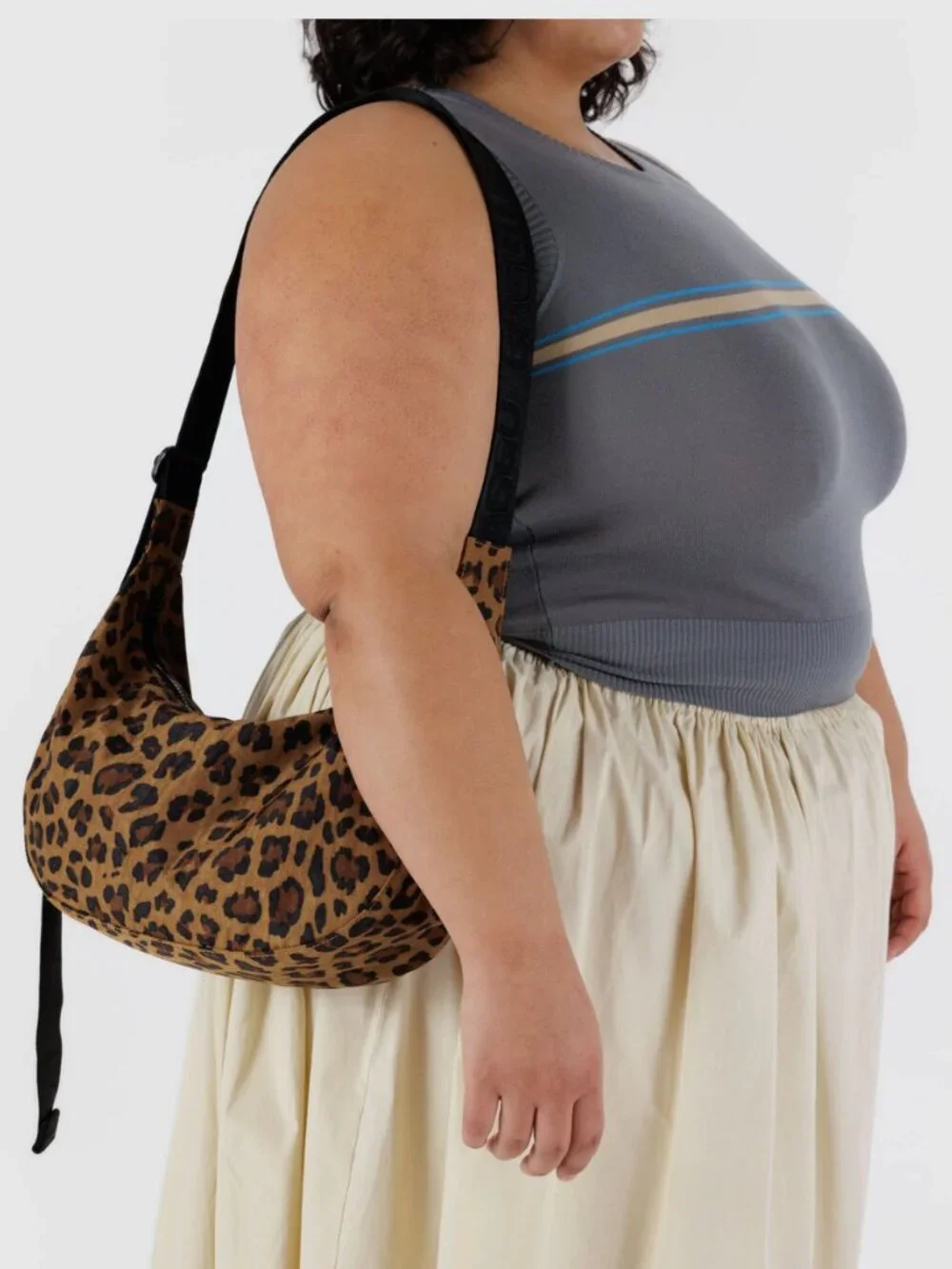 Medium Nylon Crescent Bag in Leopard - Picture 6 of 6